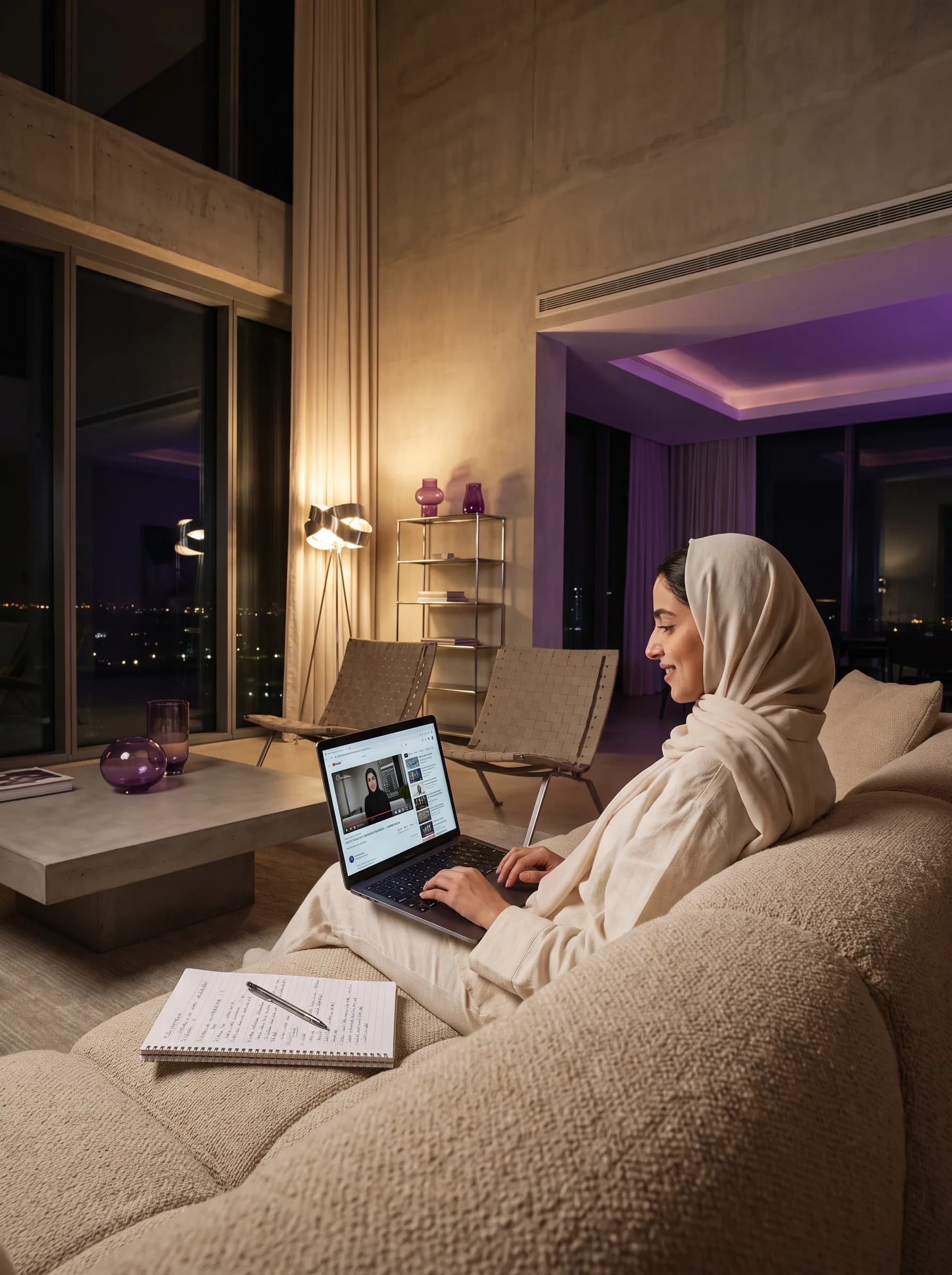 Student studying at home